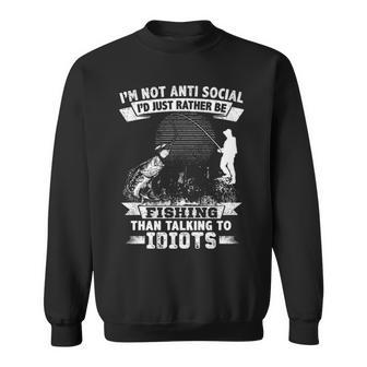 Not Anti Social - Rather Be Fishing Sweatshirt - Seseable