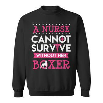 Nurse Boxer Dog Mom Cute Nursing Student Lpn Rn Sweatshirt - Thegiftio UK