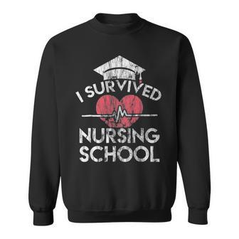 Nurse Graduation I Survived Nursing School Sweatshirt - Thegiftio UK
