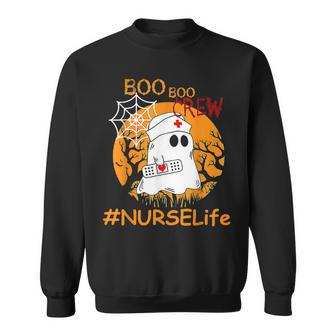 Nurse Life Boo Boo Crew Nurse Ghost Halloween October Sweatshirt - Seseable
