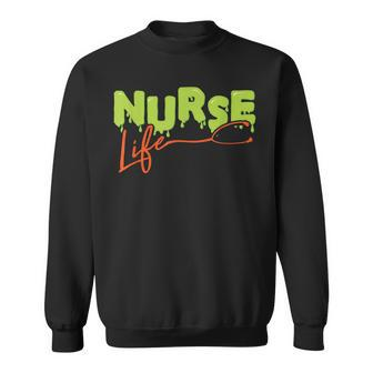 Nurse Life Lazy Halloween Costume Funny Rn Nursing Student Men Women Sweatshirt Graphic Print Unisex - Thegiftio UK