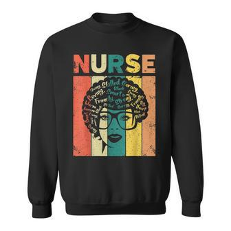 Nurse Melanin Afro Queen Girl Magic Black History Vintage V3 Sweatshirt - Seseable