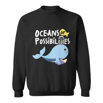 Oceans Of Possibilities Sea Animal Summer Reading Sweatshirt - Thegiftio UK