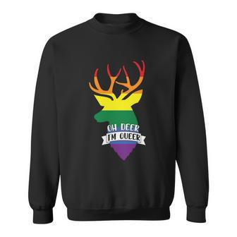 Oh Deer Im Queer Lgbt Gay Pride Lesbian Bisexual Ally Quote Sweatshirt - Monsterry