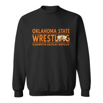 Oklahoma State Wrestling Compete Defeat Repeat Sweatshirt - Monsterry DE