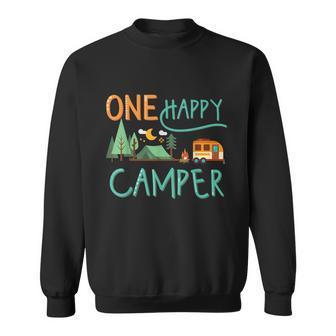 One Happy Camper First Birthday Gift Camping Matching Gift Sweatshirt - Monsterry