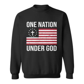 One Nation Under God American Christian Flag Sweatshirt - Monsterry DE