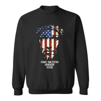One Nation Under God American Flag Day S Sweatshirt - Thegiftio UK