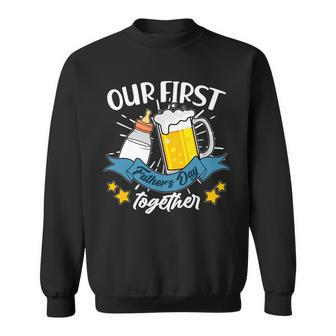 Our First Fathers Day Together Baby Bottle Beer Mug Sweatshirt - Monsterry DE