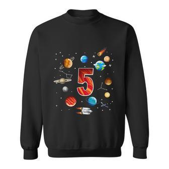 Outer Space 5 Years Old 5Th Birthday Boys Planets Astronaut Sweatshirt - Monsterry DE
