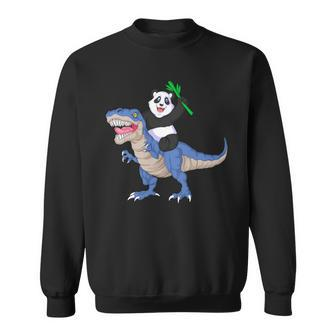 Panda Riding Dinosaur Sweatshirt - Monsterry