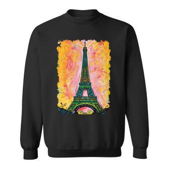 Paris France Colorful Eiffel Tower Sweatshirt - Monsterry AU