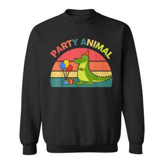 Party Animal Alligator Birthday Gift Toddler Funny Alligator Men Women Sweatshirt Graphic Print Unisex - Thegiftio UK