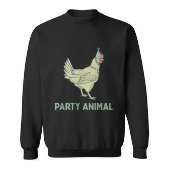 Party Animal Chicken Birthday Chicken Birthday Graphic Design Printed Casual Daily Basic Sweatshirt - Thegiftio UK
