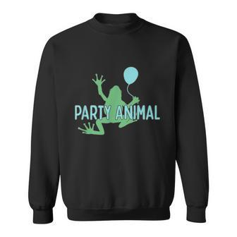 Party Animal Frog Birthday Graphic Design Printed Casual Daily Basic Sweatshirt - Thegiftio UK