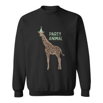 Party Animal Giraffe Birthday Gift Giraffe Birthday Gift Graphic Design Printed Casual Daily Basic Sweatshirt - Thegiftio UK