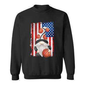 Patriotic American Flag Funny Gnome For Proud Basketball Dad Meaningful Gift Sweatshirt - Monsterry CA