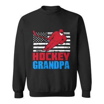 Patriotic American Flag Usa Ice Hockey Grandpa Gift Sweatshirt - Thegiftio UK