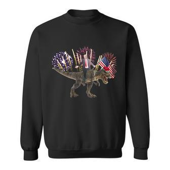 Patriotic Donald Trump On A Dinosaur Sweatshirt - Monsterry