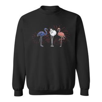 Patriotic Flamingo American Flag 4Th Of July Sweatshirt - Thegiftio UK