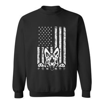 Patriotic German Shepherd American Flag Dog Lover Gift Cool Gift Sweatshirt - Monsterry