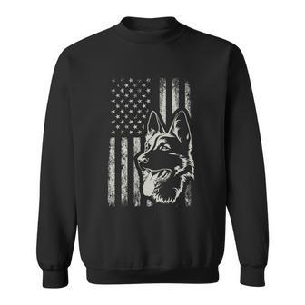 Patriotic German Shepherd American Flag Dog Lover Gift Funny Gift Sweatshirt - Monsterry DE