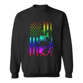 Patriotic German Shepherd American Flag Dog Lover Gift V3 Sweatshirt - Monsterry DE