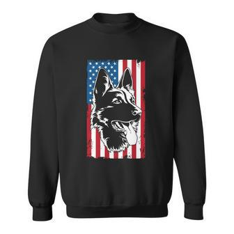 Patriotic German Shepherd Dog Lovers American Flag Great Gift Sweatshirt - Monsterry
