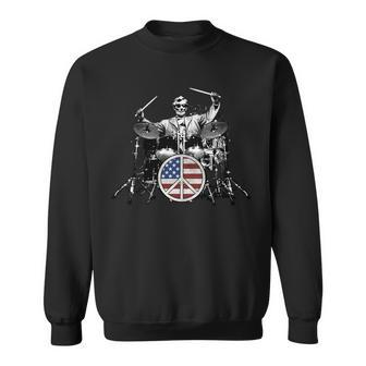 Patriotic Rock Abraham Lincoln Drums Tshirt Sweatshirt - Monsterry DE