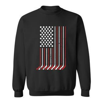 Patriotic Us American Hockey Sticks And Stars Stripes Flag Gift Sweatshirt - Monsterry CA