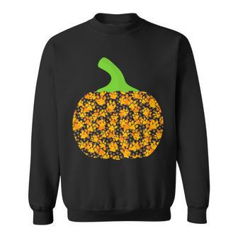 Paw Print Pumpkin Graphic Design Printed Casual Daily Basic Sweatshirt - Thegiftio UK
