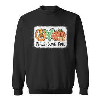 Peace & Love & Fall Pumpkin Autum Happy Fall Thanksgiving Men Women Sweatshirt Graphic Print Unisex - Thegiftio UK