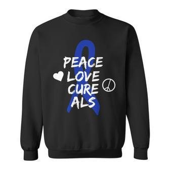 Peace Love Cure Als Awareness Tshirt Sweatshirt - Monsterry AU