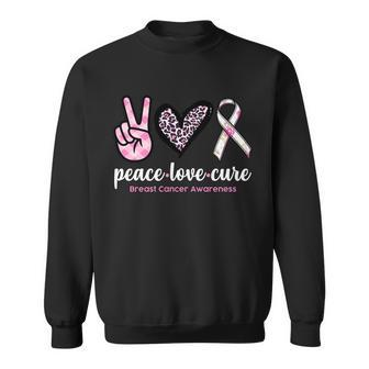 Peace Love Cure Breast Cancer Awareness Fashion Patterns Sweatshirt - Monsterry AU
