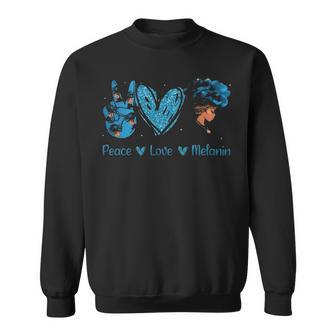 Peace Love Melanin Black Queen Afro Hair African Pride Sweatshirt - Thegiftio UK