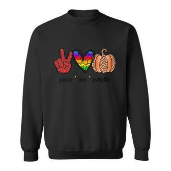 Peace Love Pumpkin Halloween Quote Sweatshirt - Monsterry