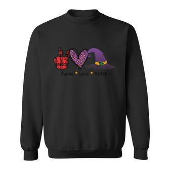 Peace Love Witch Halloween Quote Sweatshirt - Monsterry