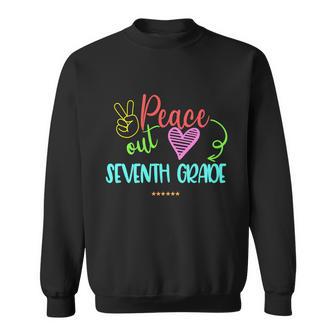 Peace Out Seventh Grade Graphic Plus Size Shirt For Teacher Female Male Students Sweatshirt - Monsterry DE