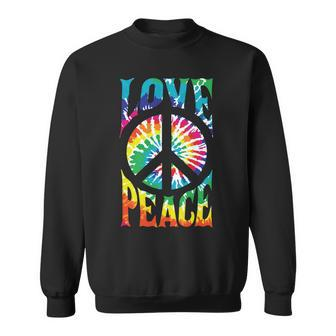 Peace Sign Love 60S 70S Tie Dye Hippie Halloween Costume V4 Men Women Sweatshirt Graphic Print Unisex - Thegiftio UK