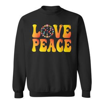 Peace Sign Love 60S 70S Tie Dye Hippie Halloween Costume V6 Men Women Sweatshirt Graphic Print Unisex - Thegiftio UK