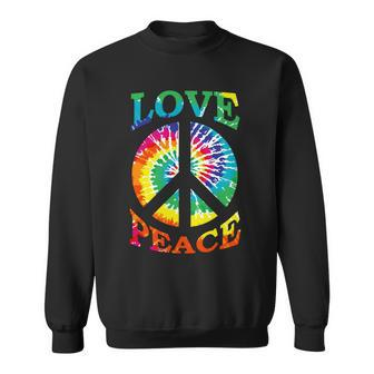 Peace Sign Love Retro 60S 70S Tie Dye Hippie Costume Sweatshirt - Monsterry DE