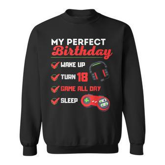 Perfekter 18Th Birthday Gamer Boy Gamer Sweatshirt - Seseable