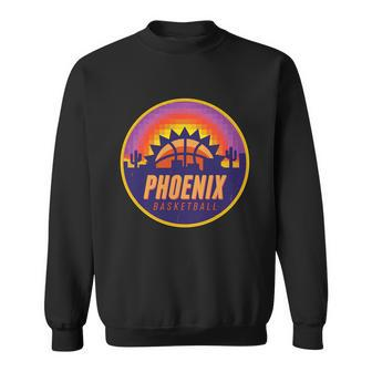 Phoenix Basketball Retro Logo Pixel Sunset Sweatshirt - Monsterry DE