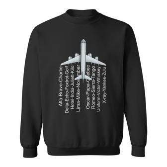 Phonetic Alphabet Pilot Airplane Funny Gift Plane Letters Sweatshirt - Thegiftio UK