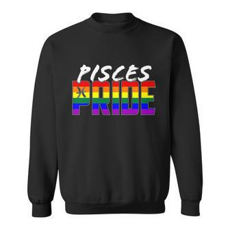 Pisces Lgbt Gay Pride Flag Zodiac Sign Gift Graphic Design Printed Casual Daily Basic Sweatshirt - Thegiftio UK