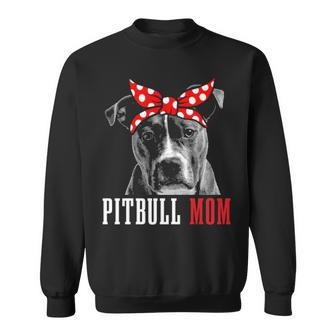 Pitbull Mom Funny Cute Vintage Pitbull Dog Mom Pullover Sweatshirt - Thegiftio UK