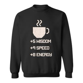 Pixel Coffee Power Up Wisdom Speed Energy Tshirt Sweatshirt - Monsterry DE