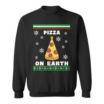 Pizza On Earth Ugly Christmas Tshirt Sweatshirt - Monsterry