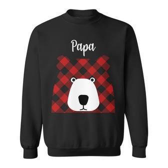 Plaid Pattern Papa Bear Sweatshirt - Monsterry UK