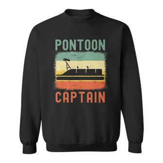 Pontoon Captain Retro Vintage Funny Boat Lake Outfit Sweatshirt - Thegiftio UK